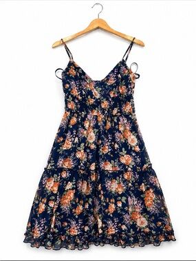 Navy Floral Spaghetti Strap Sundress